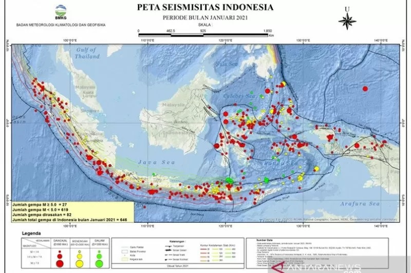 Bmkg Catat Kali Gempa Bumi Sepanjang Januari Benuanta