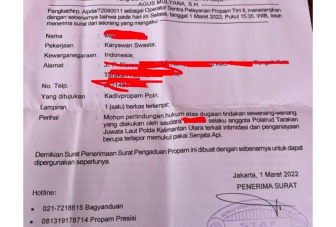 Surat laporan permintaan perlindungan