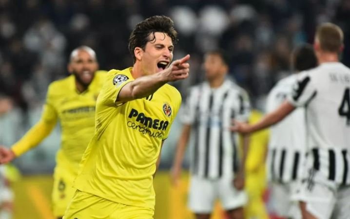 Selebrasi Pau Torres setelah mencetak gol