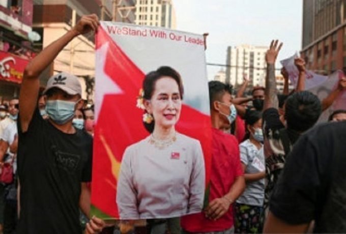 Demonstrasi di Yangon