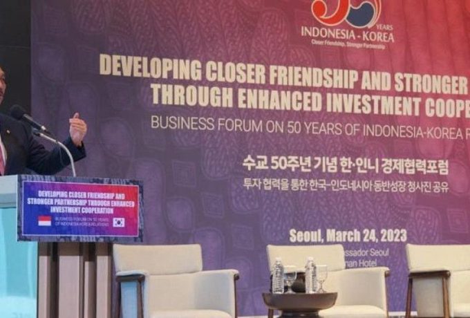 Menko Kemaritiman dan Investasi Luhut Binsar Pandjaitan dalam Business Forum on 50 Years of Indonesia-Korea Relations, di Seoul, Korea Selatan, Jumat (24/3/2023). ANTARA/HO-Kemenko Kemaritiman dan Investasi