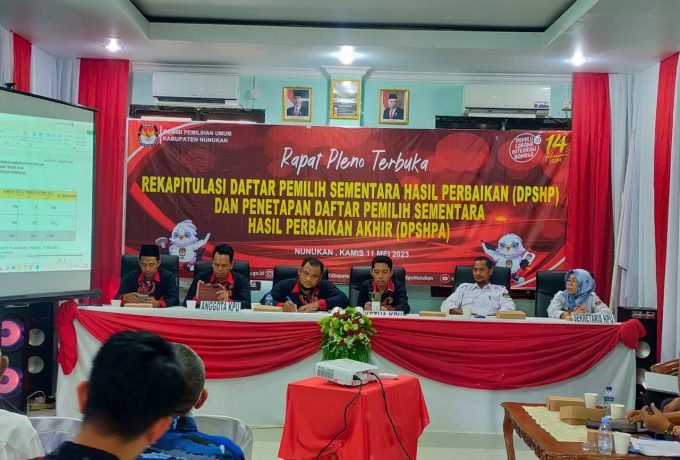 RAPAT : Rapat Pleno Daftar Pemilih Sementara Hasil Perbaikan (DPSHP) Kabupaten Nunukan oleh KPU Nunukan (FOTO: Novita A.K/ BENUANATA)