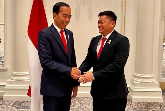 BERTEMU : Ketua Umum HIPMI Kaltara saat bertemu dengan Presiden Jokowi, beberapa waktu lalu.