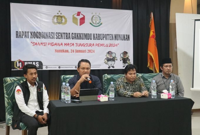 KOORDINASI : Rapat koordinasi yang digelar oleh Sentra Gakkumdu Nunukan (FOTO: Ist)